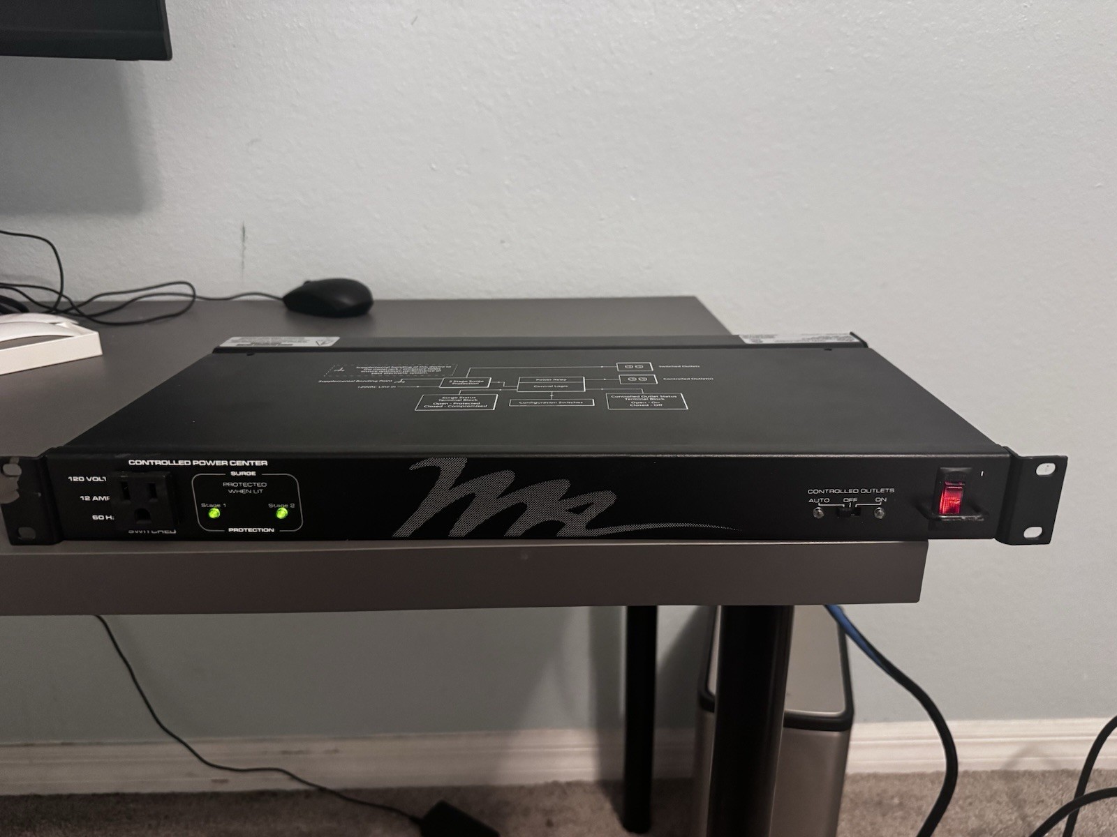 Middle Atlantic Pdc-915r-2 Controlled Power Center 120v 60hz 12a Max