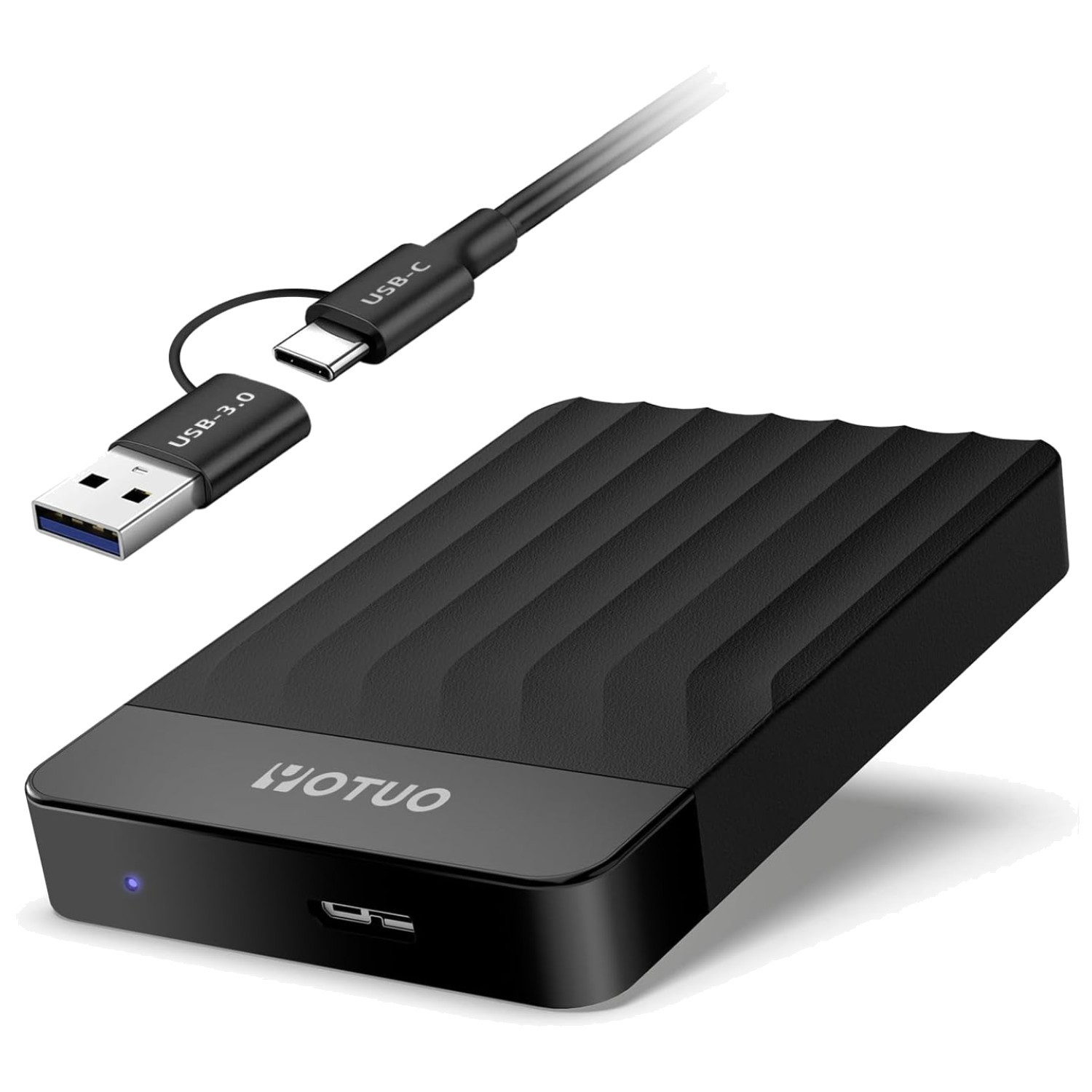 Sleek 1TB Portable HDD - USB 3.0 & USB-C Storage for Laptops & Gaming Consoles