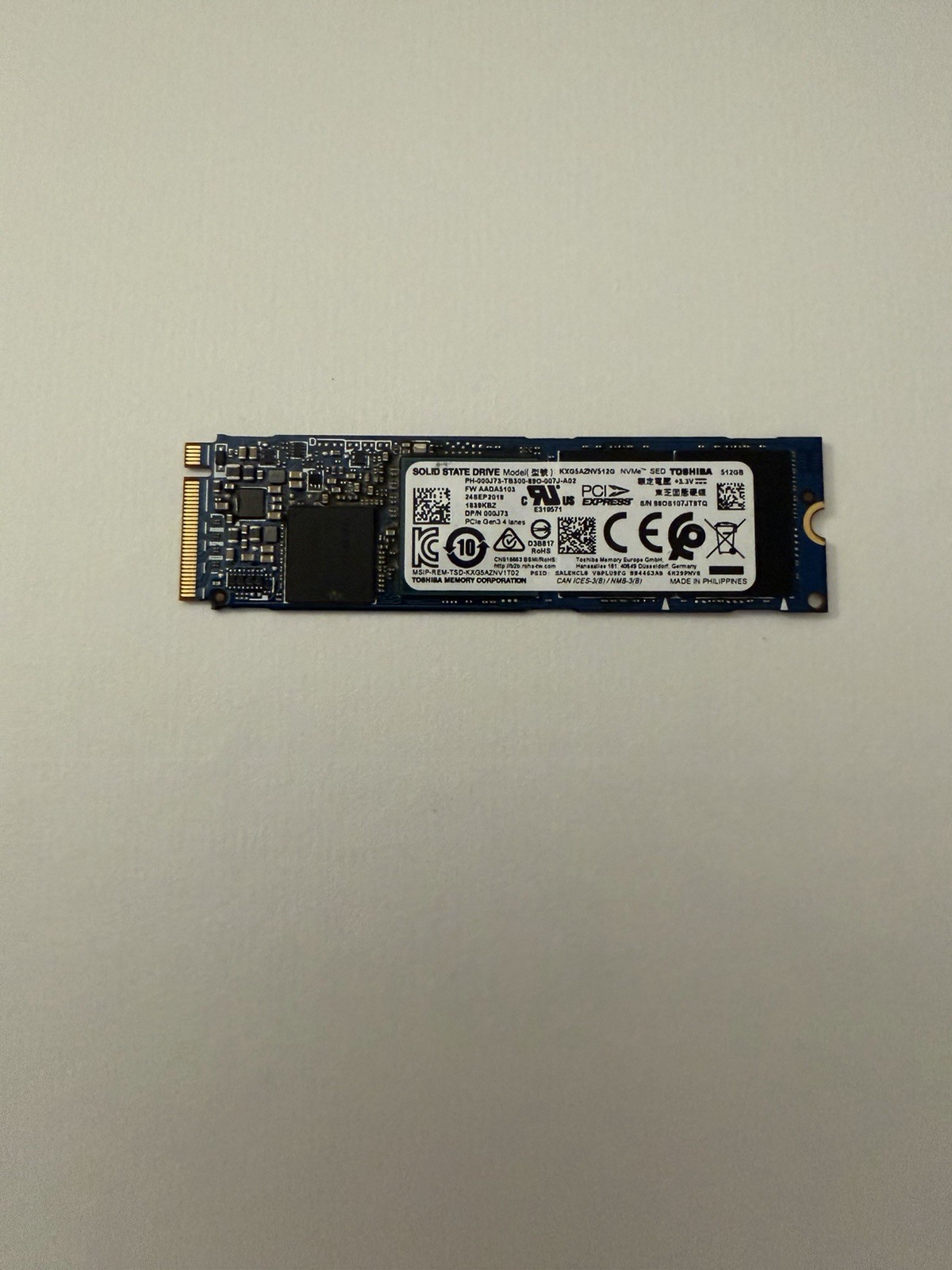 Toshiba KXG5AZNV512G XG5 NVMe M.2 SSD 512GB