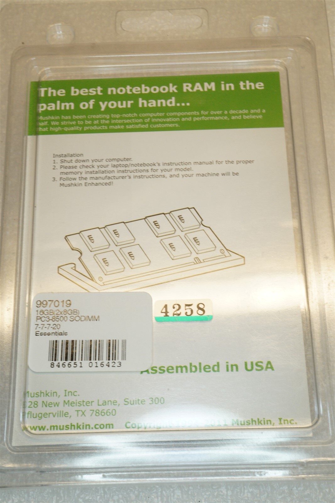 Mushkin Enhanced Essentials 16GB (2 x 8GB) 204-Pin DDR3 SODIMM P/N 997019