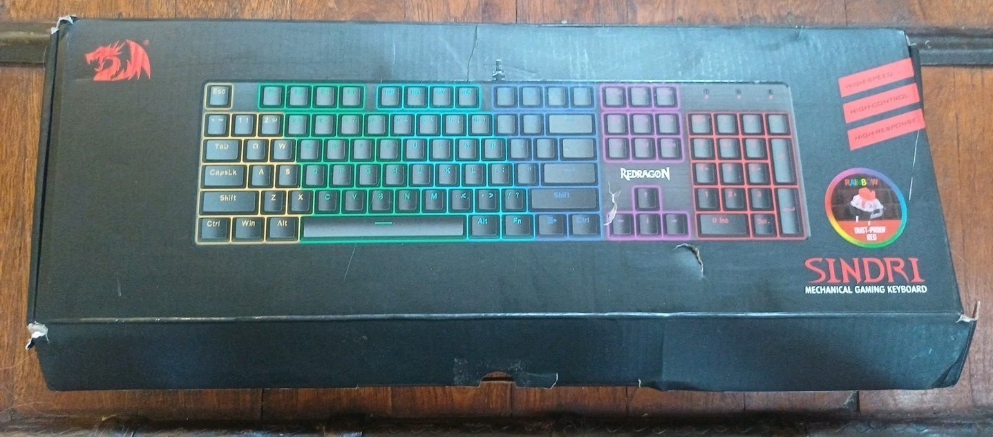 Redragon Sindri Mechanical Gaming Keyboard RGB Lights Dust Proof Red Keys