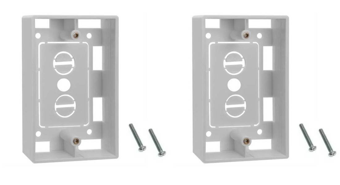 2PCS Single Gang Surface Mount Plastic Mounting Outlet Backbox Junction Wall Box