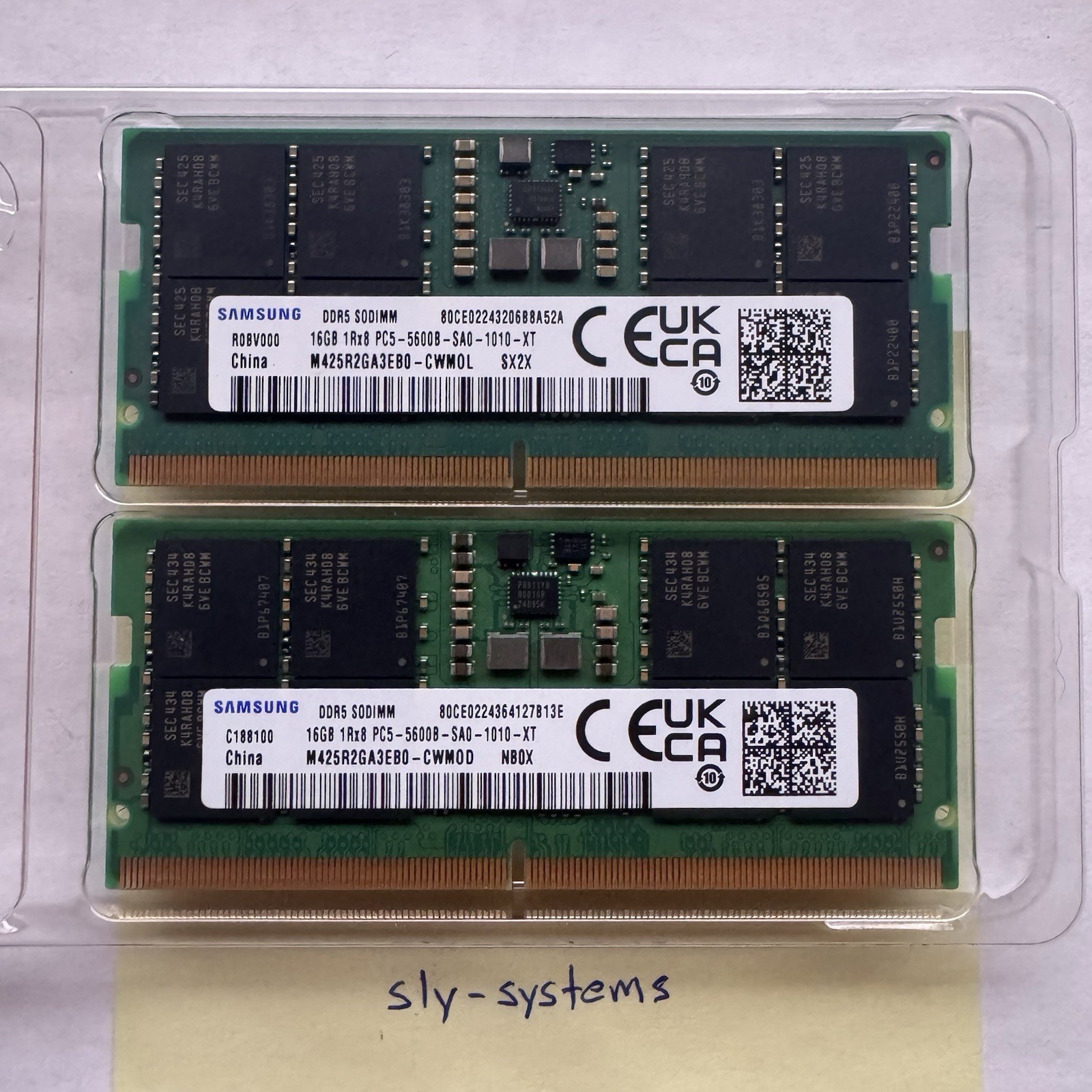 Samsung 32GB 1Rx8 PC5-5600B DDR5 5600MHz SODIMM Laptop Memory 2x16gb