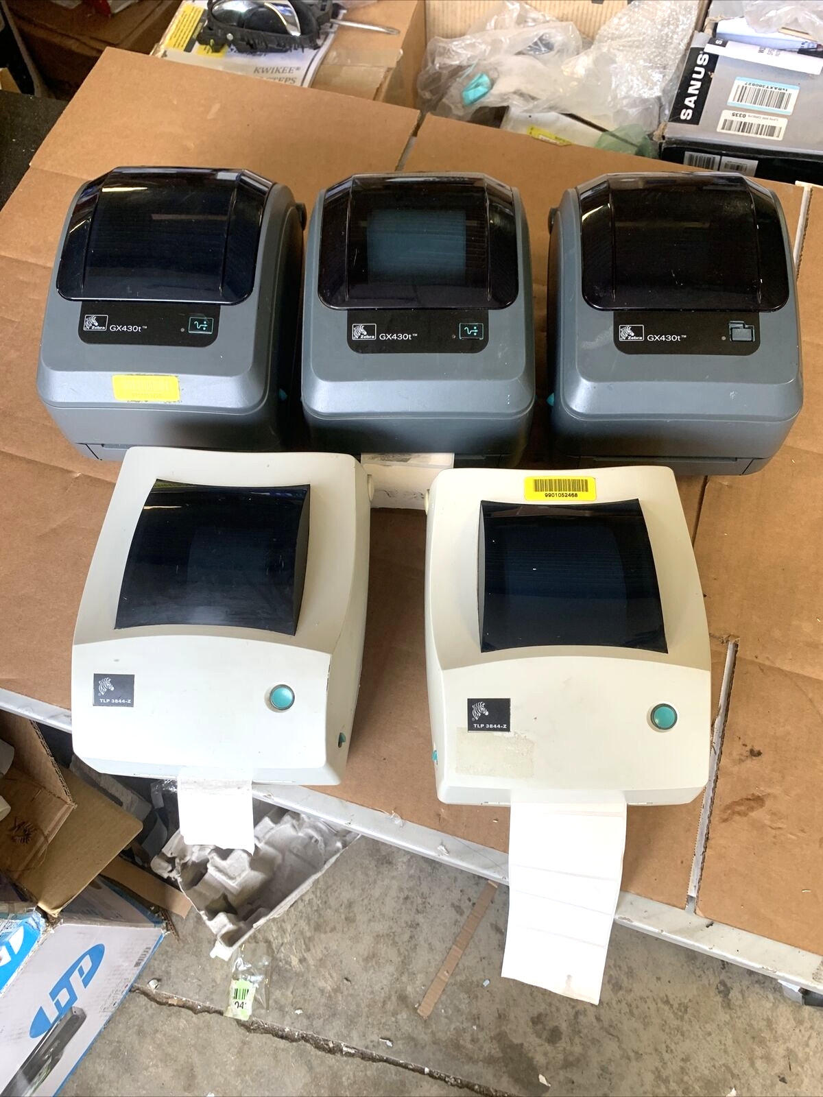 Zebra GX430T / TLP-3844Z Barcode Printer Lot of 5 For Parts / Repair /not tested