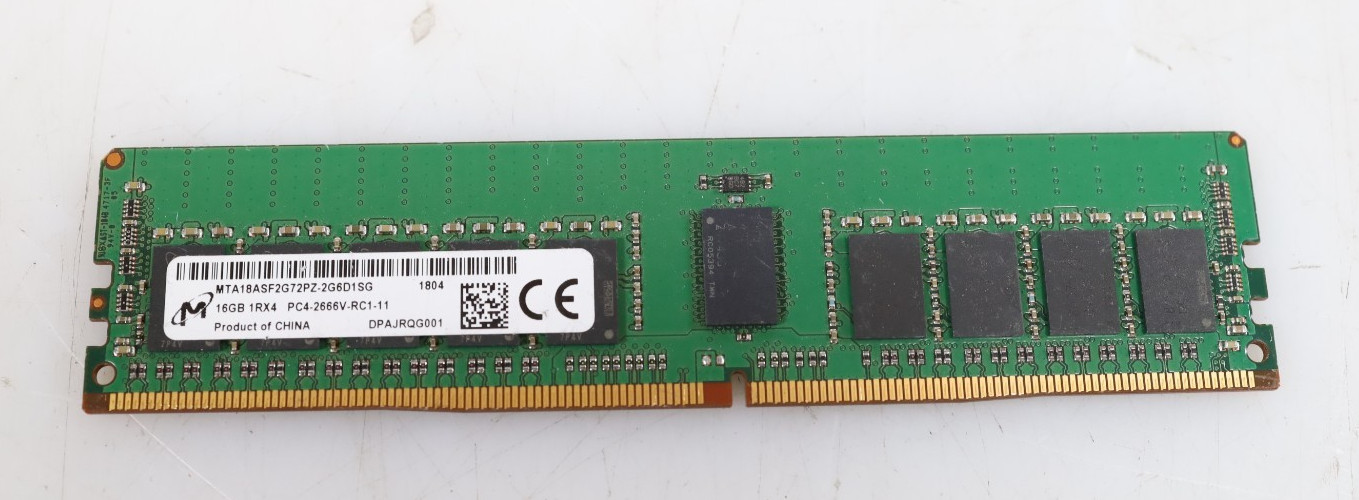 16GB Micron MTA18ASF2G72PZ-2G6D1SG DDR4 PC4-2666V RDIMM Server Memory