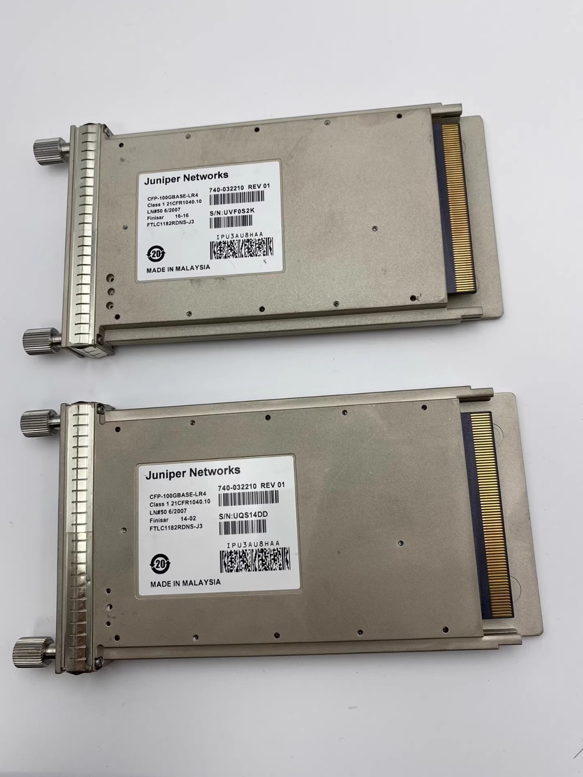 QTY 2 Juniper CFP-100GBASE-LR4 100Gb Single Transceiver 10km Module 740-032210