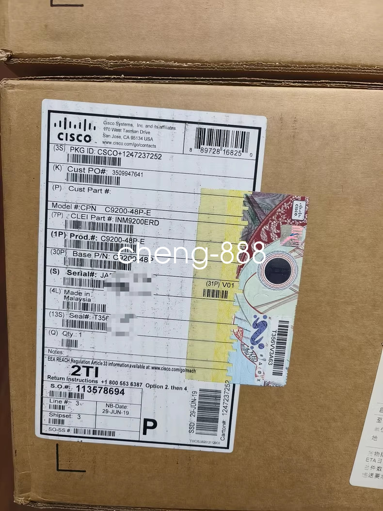1PCS Cisco 48 port POE Gigabit Switch C9200-48P-E new via FedEx or DHL
