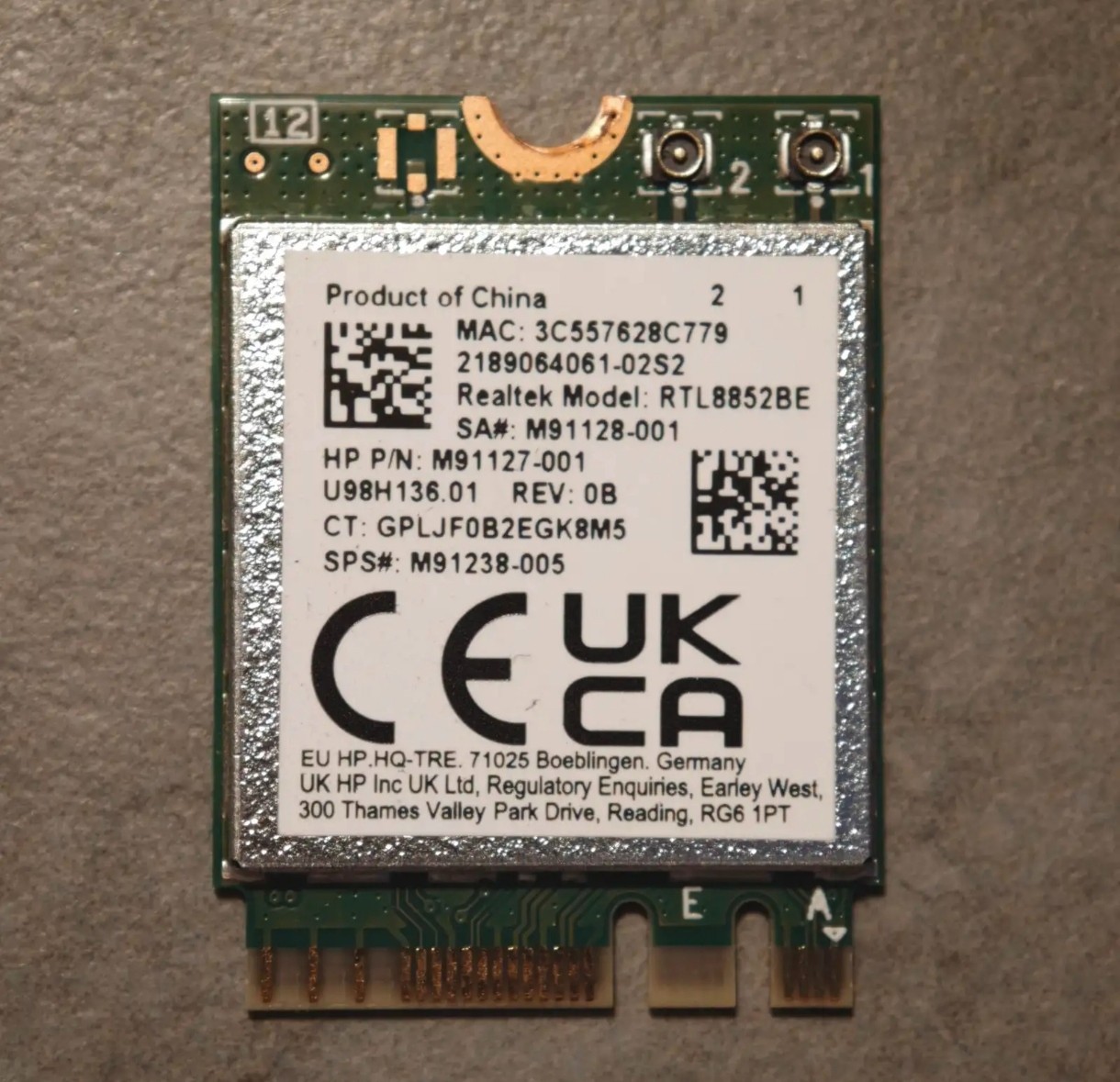 Realtek RTL8852BE WiFi6 card