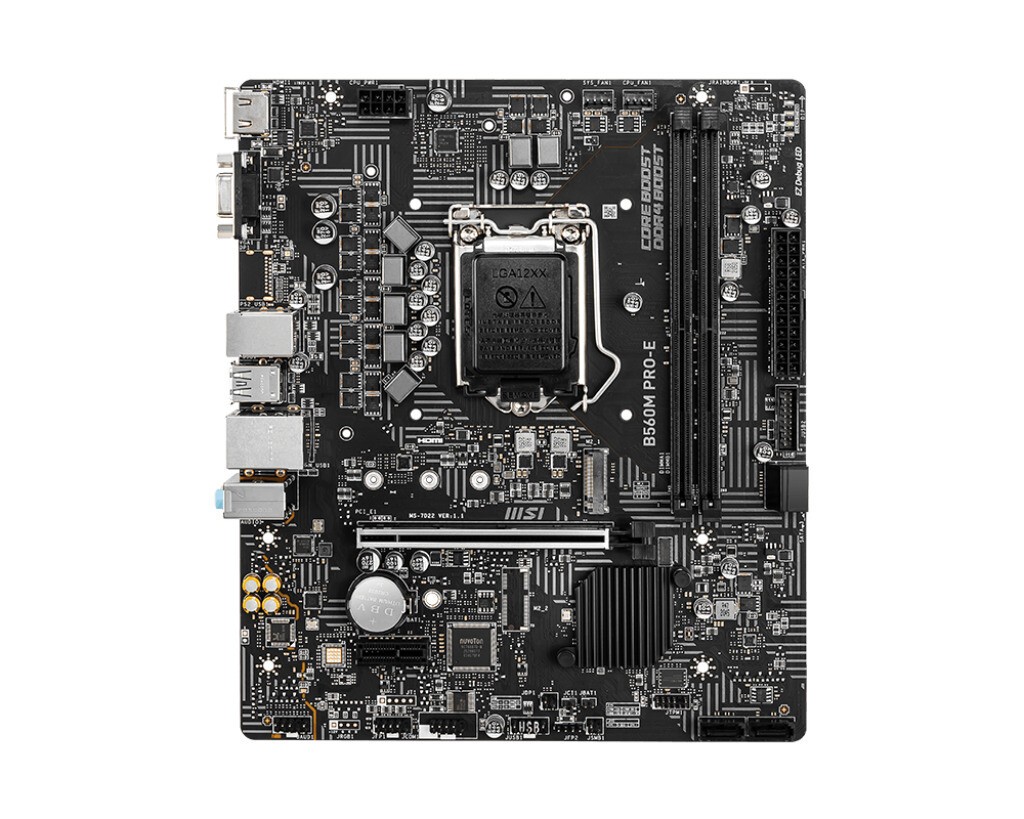 MSI B560M PRO-E LGA1200 Support Intel Core 11/10 Gen Cpu Processor