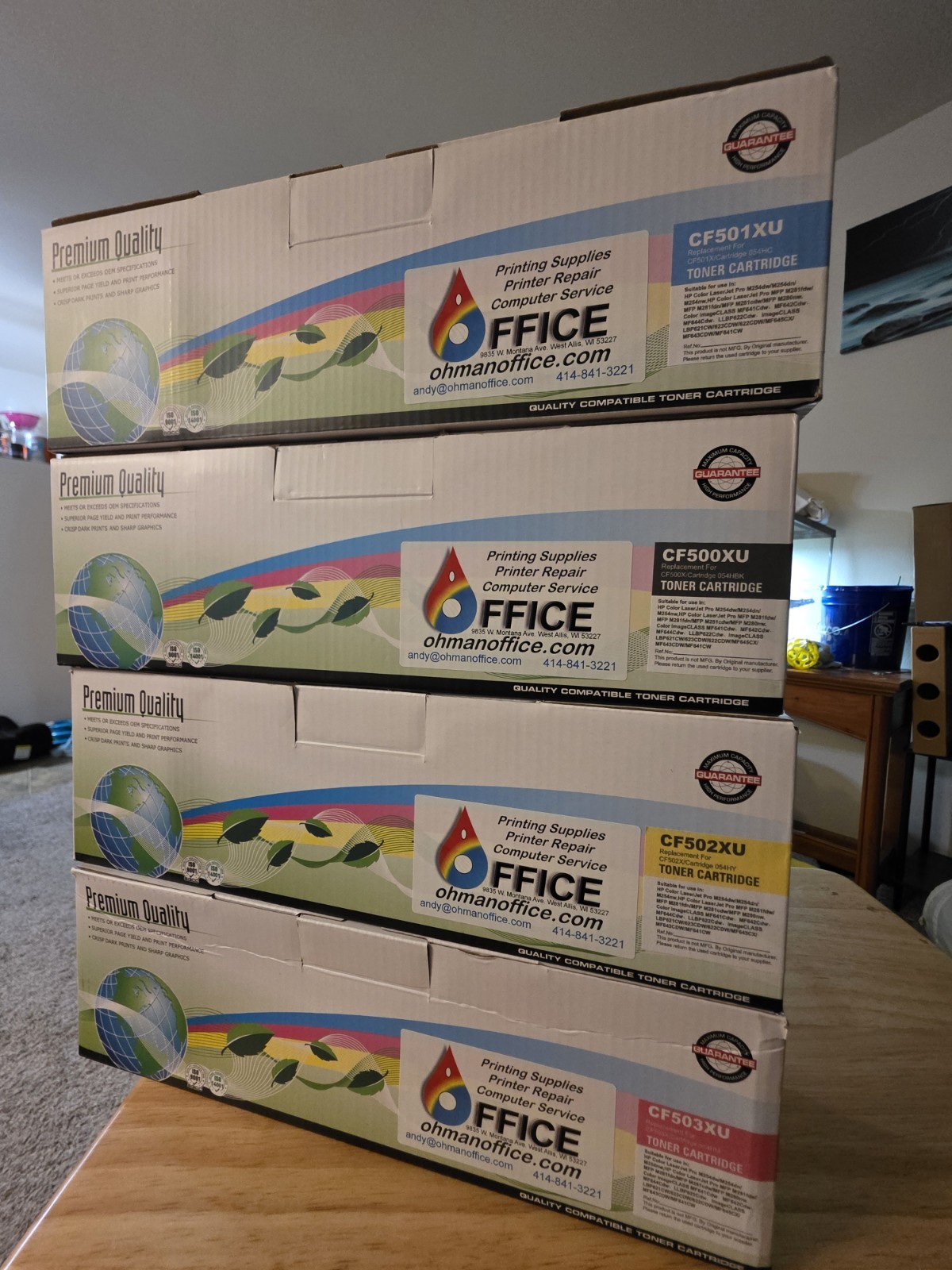Complete set 4 Toner Cartridge With Chip Replacement For HP Color LaserJet Pro