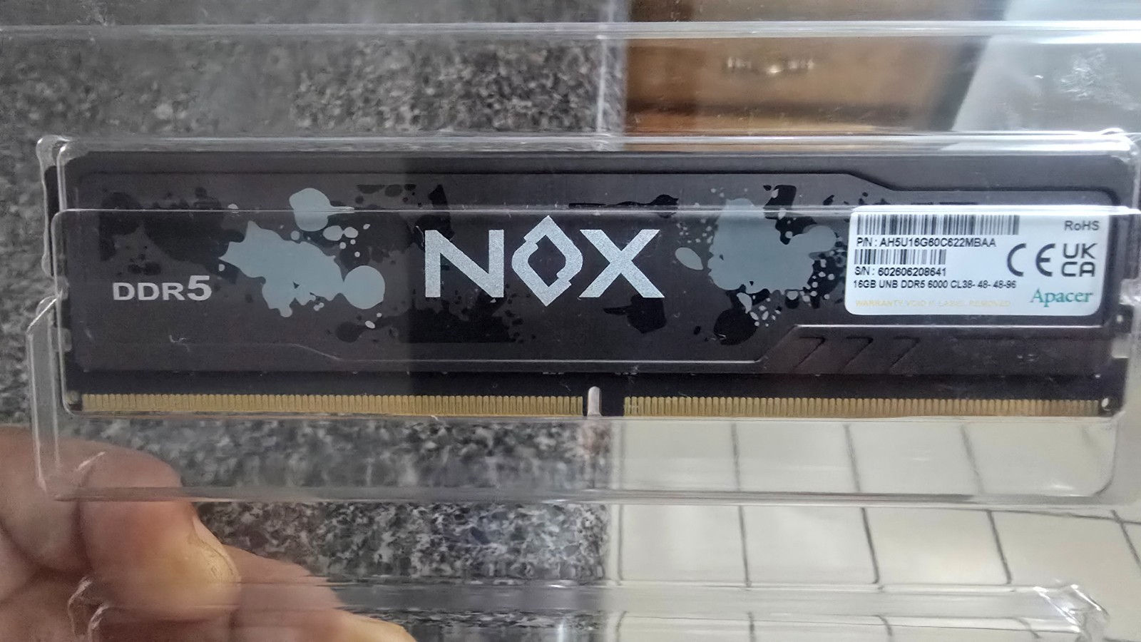 Apacer NOX 16GB DDR5 6000MHz Desktop RAM - CL38-48-48-96 (AH5U16G60C622MBAA)