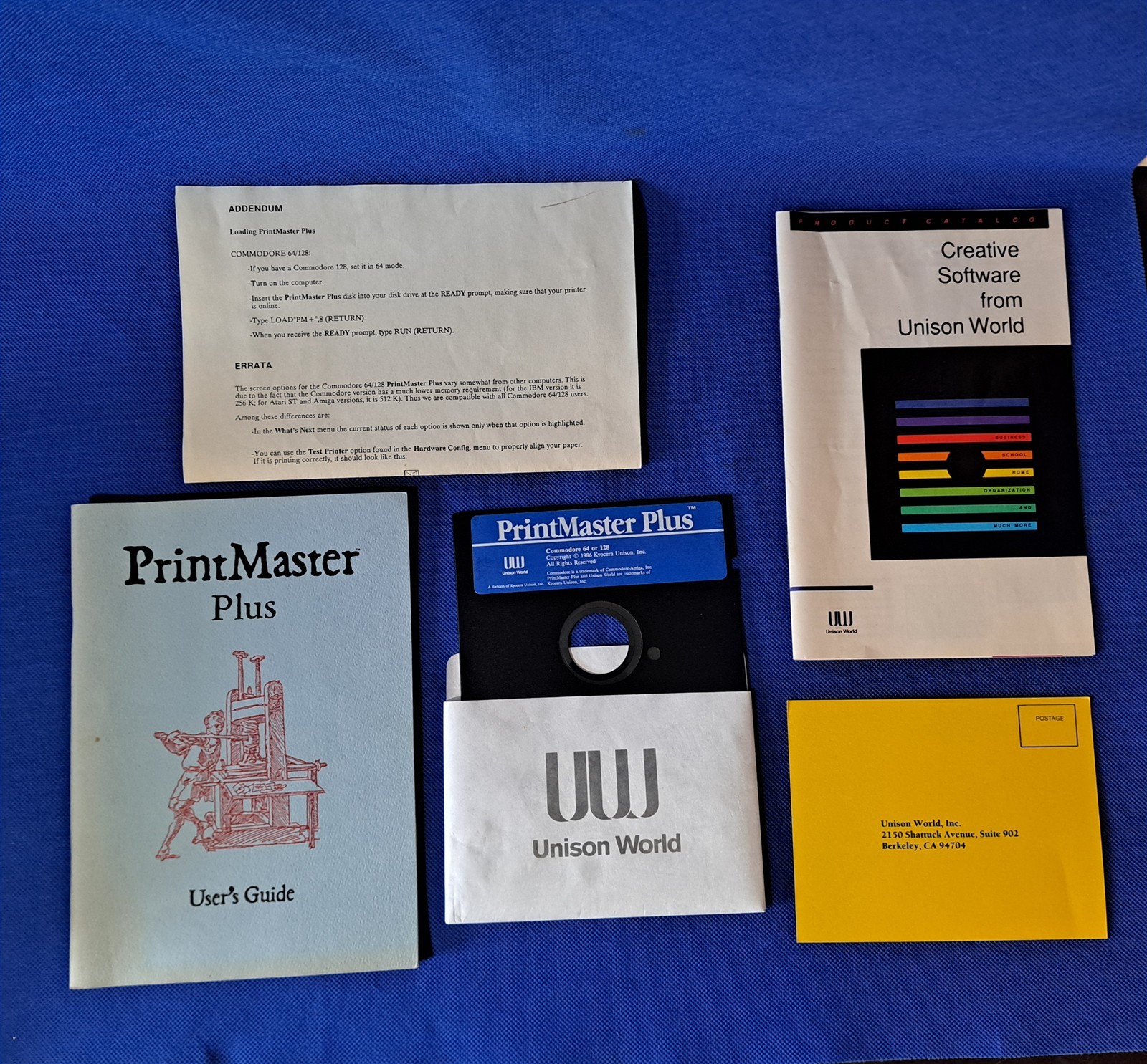 PrintMaster Plus Commodore 64 / 128 Unison World w/ Manual