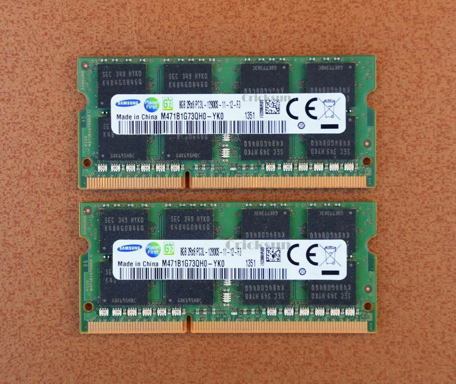 Samsung 16GB 8GBX2 Laptop Ram 2Rx8 PC3L-12800S SO-DIMM Memory Modules
