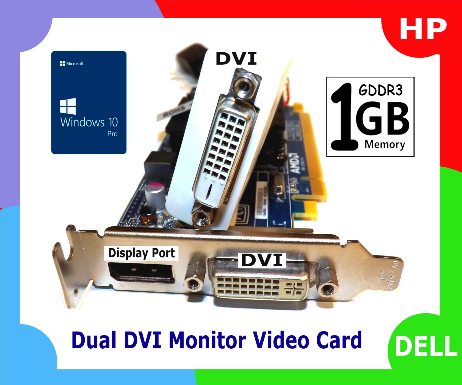 Dual DVI✔️DisplayPort  Video Card✔️PCI-E 2.0 x16✔️DELL  HP LOW PROFILE✔️20Watts