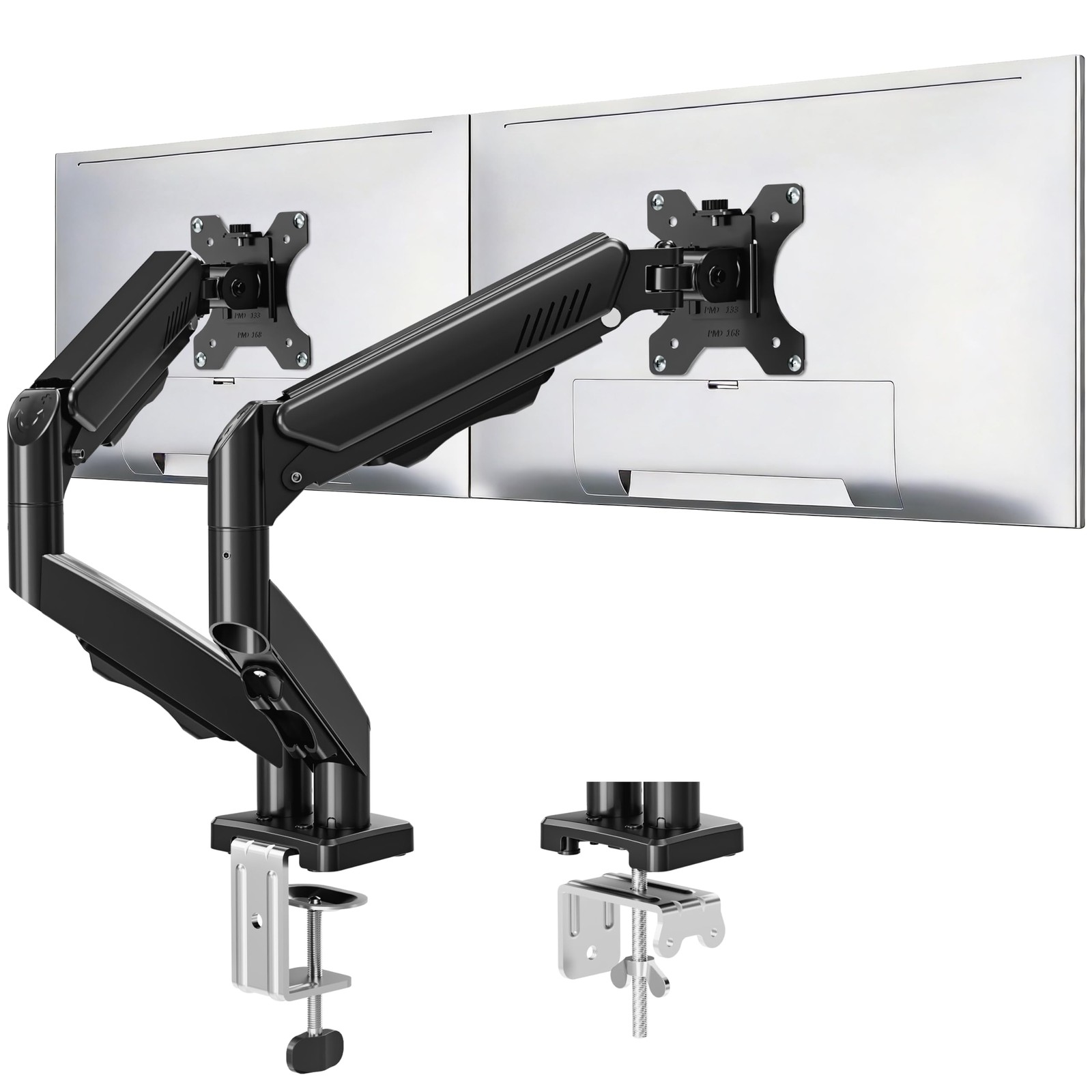 MOUNTUP Dual Monitor Stand Desk Mount 32 inch 4.4-19.8 lbs Height Adjustable