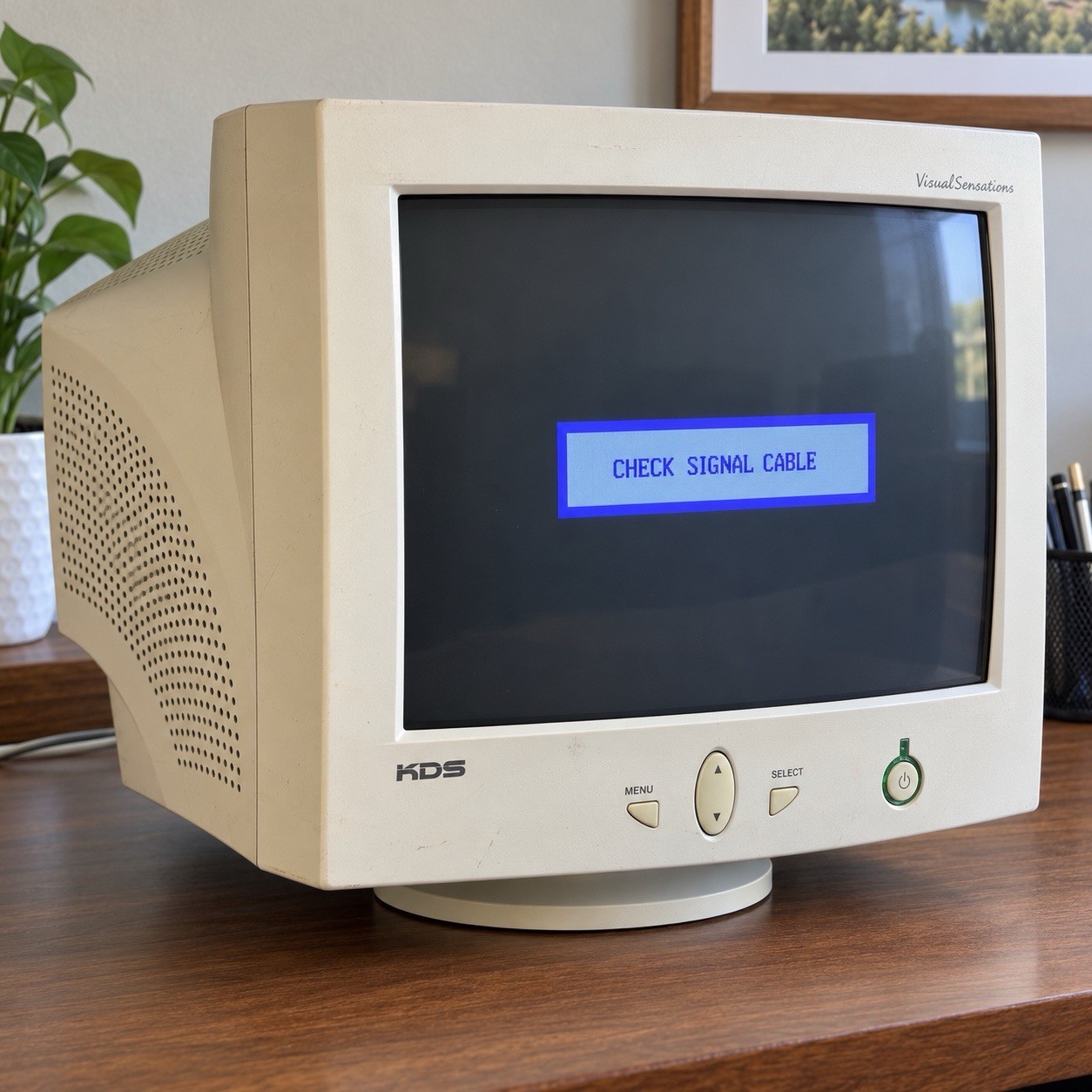 KDS VS-77 17” CRT VGA Monitor Powers On Not Fully Tested With Power Cord * Read