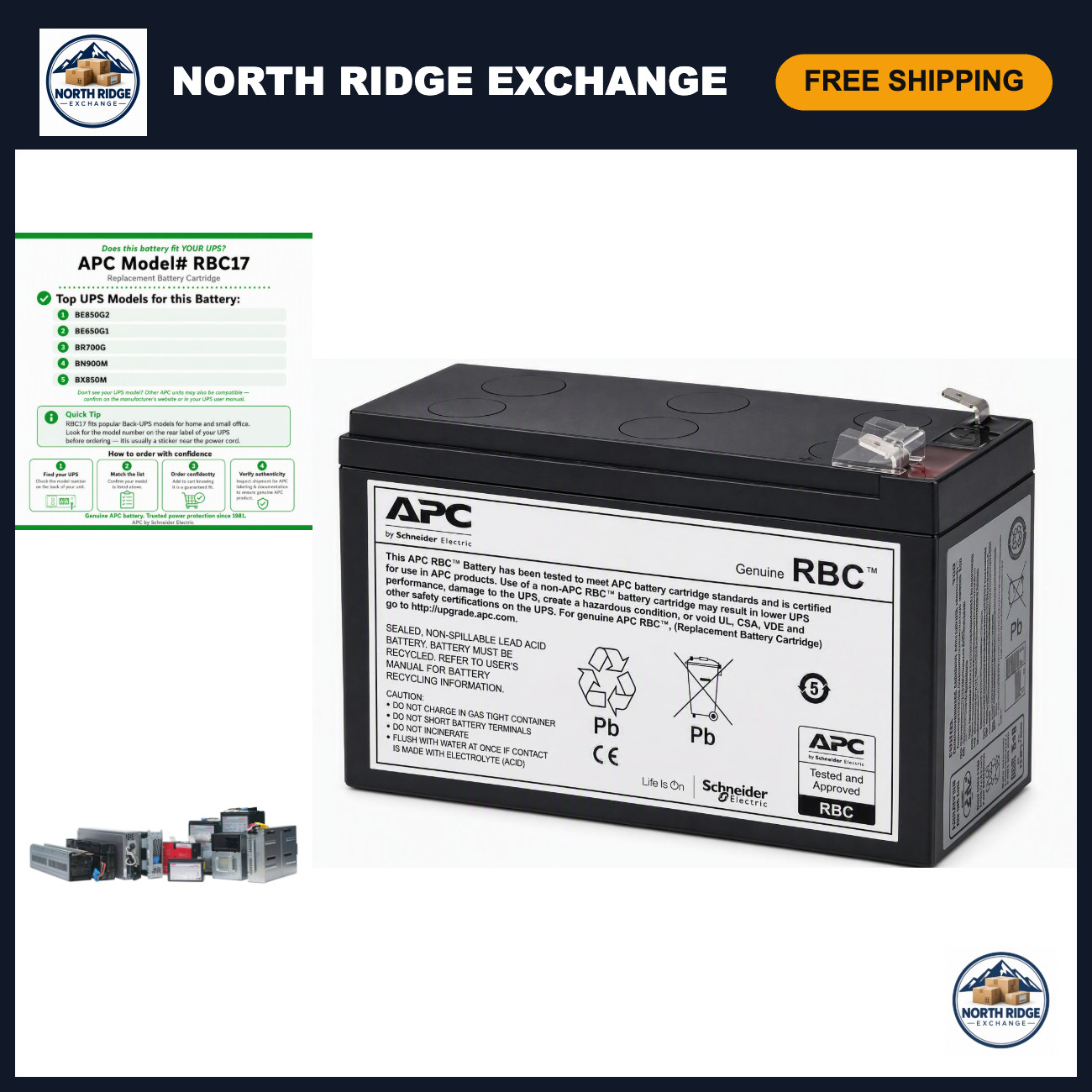 Replacement UPS Battery RBC17 for BE650G1 BE850G2 BR700G - Reliable Power Backup