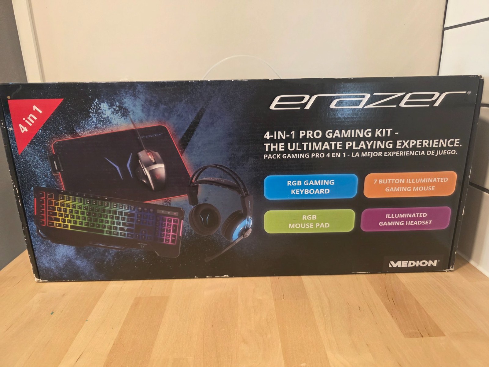 Medion Erazer 4-in-1 Pro Gaming Kit RGB Keyboard Mouse Headset Pad