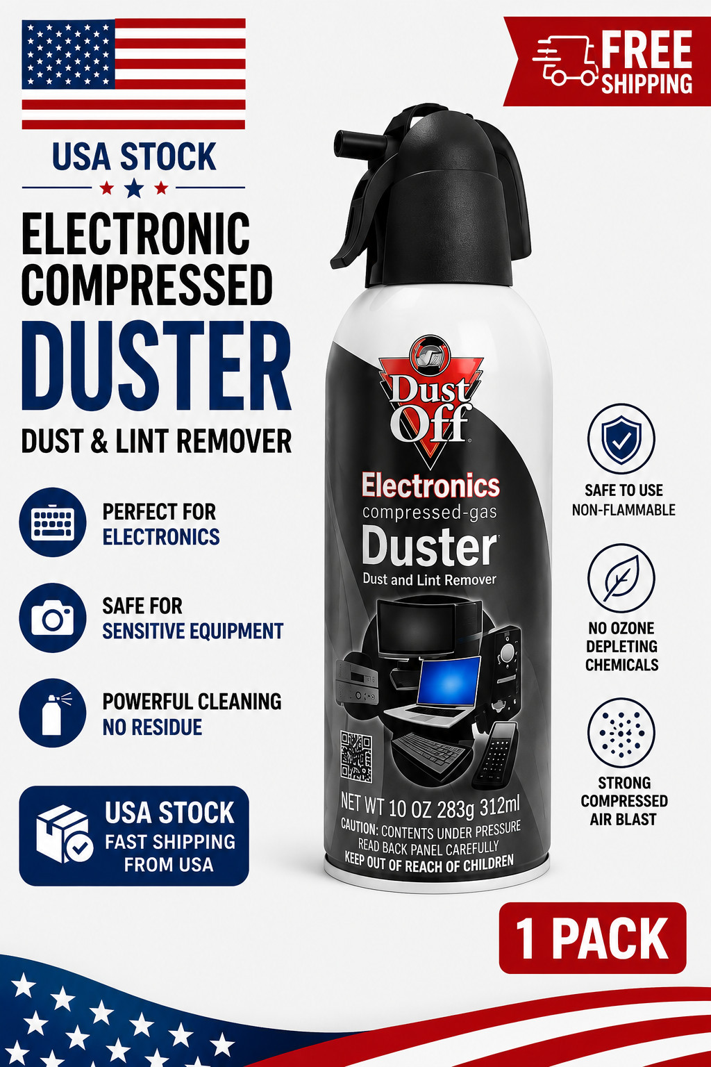 Dust-Off Falcon DPSXL Compressed Gas Electronics Duster 10 oz