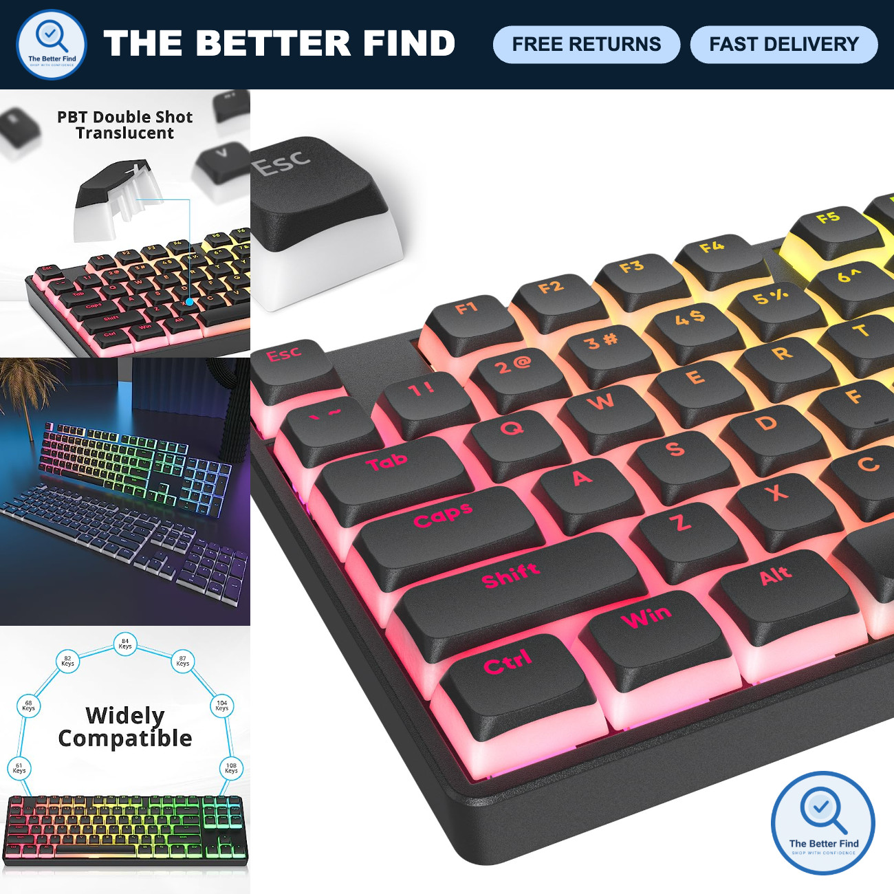 Custom Black Pudding Keycaps Set - 117 XDA Profile for 75% Mechanical Keyboard