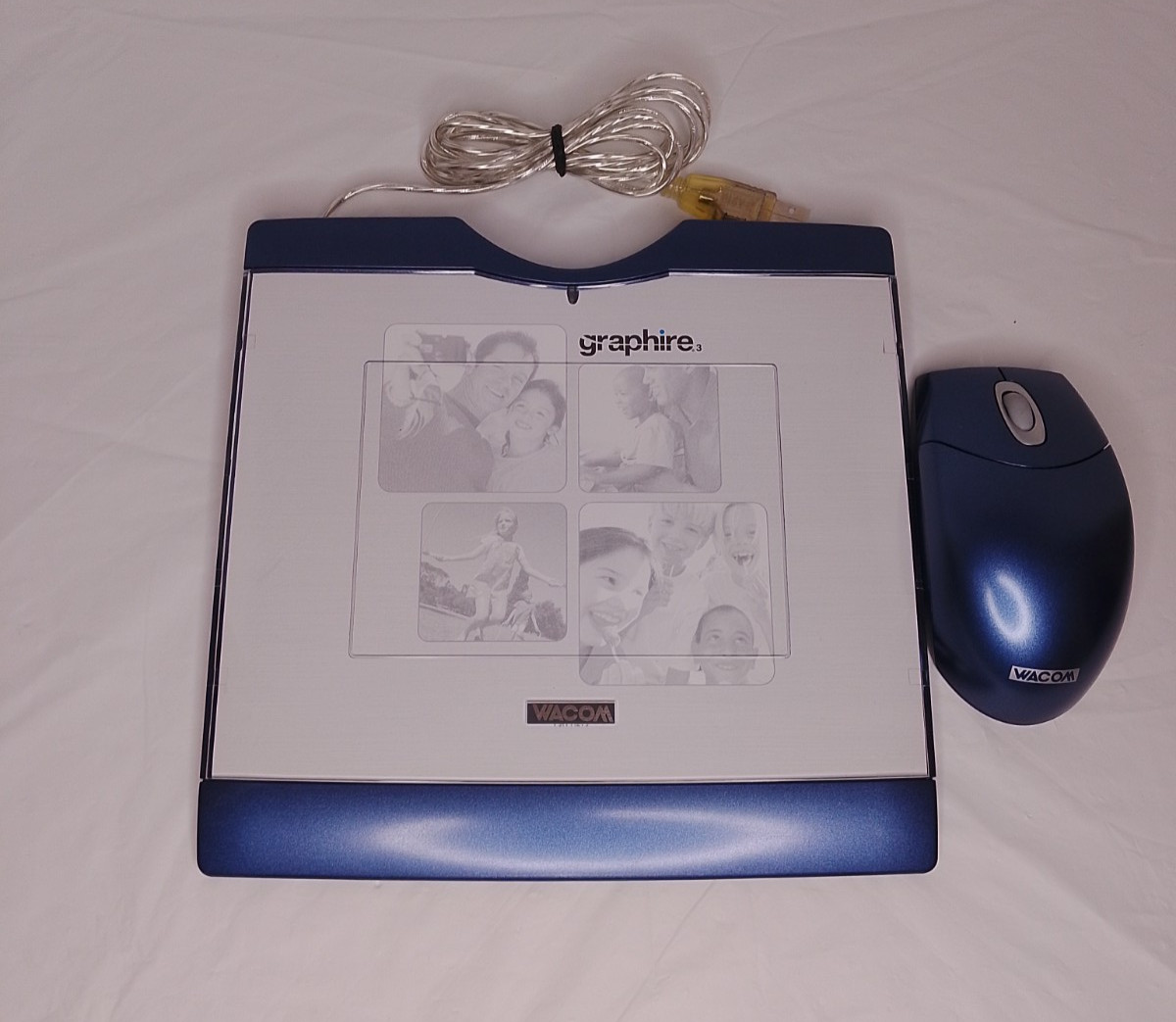 Wacom Graphire 3 Sapphire Drawing Tablet & Mouse Set CTE-430 - Tested NO PEN