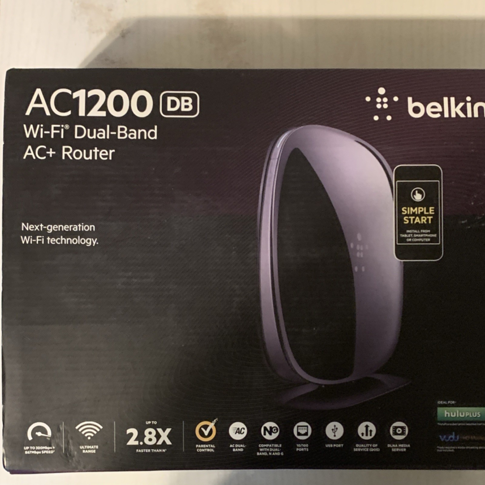 Belkin AC1200 DB Dual-Band Wi-Fi Router, 867 Mbps, Parental Control, USB, Black