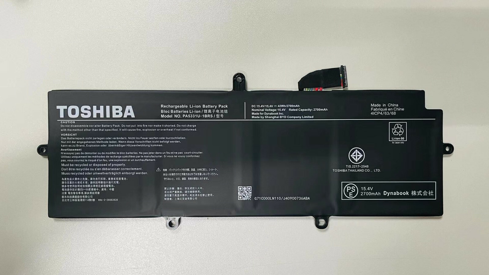 Original PA5331U-1BRS Battery For Toshiba Portege A30-E A30-E-10N A30-E-120 42Wh