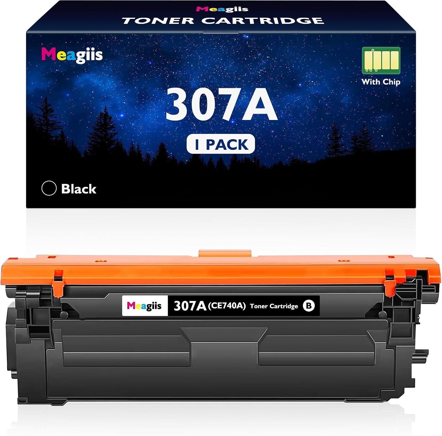 307A Black Toner Cartridge 1-Pack CE740A HP Color LaserJet Pro CP5225 BN Chip