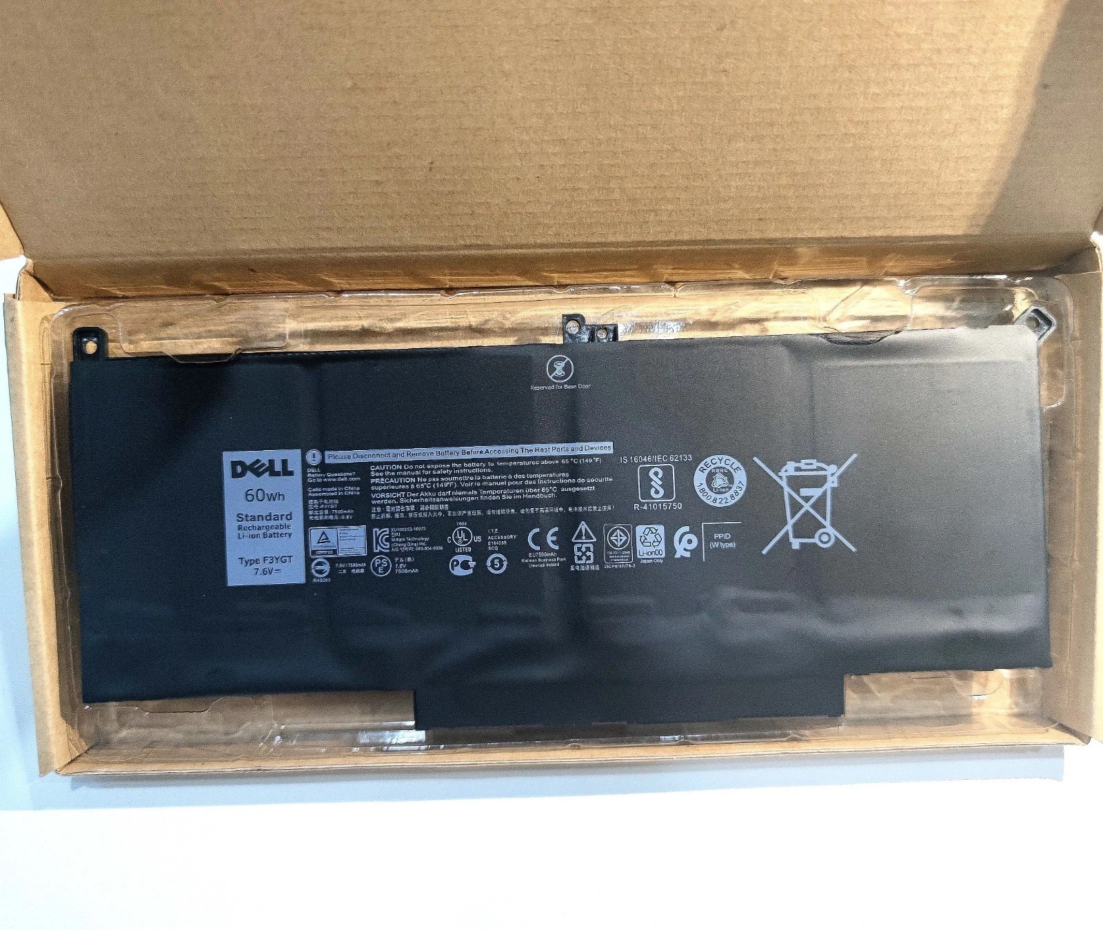 Genuine F3YGT Battery For Dell Latitude 12 13 14 7280 7290 7380 7390 7480 7490