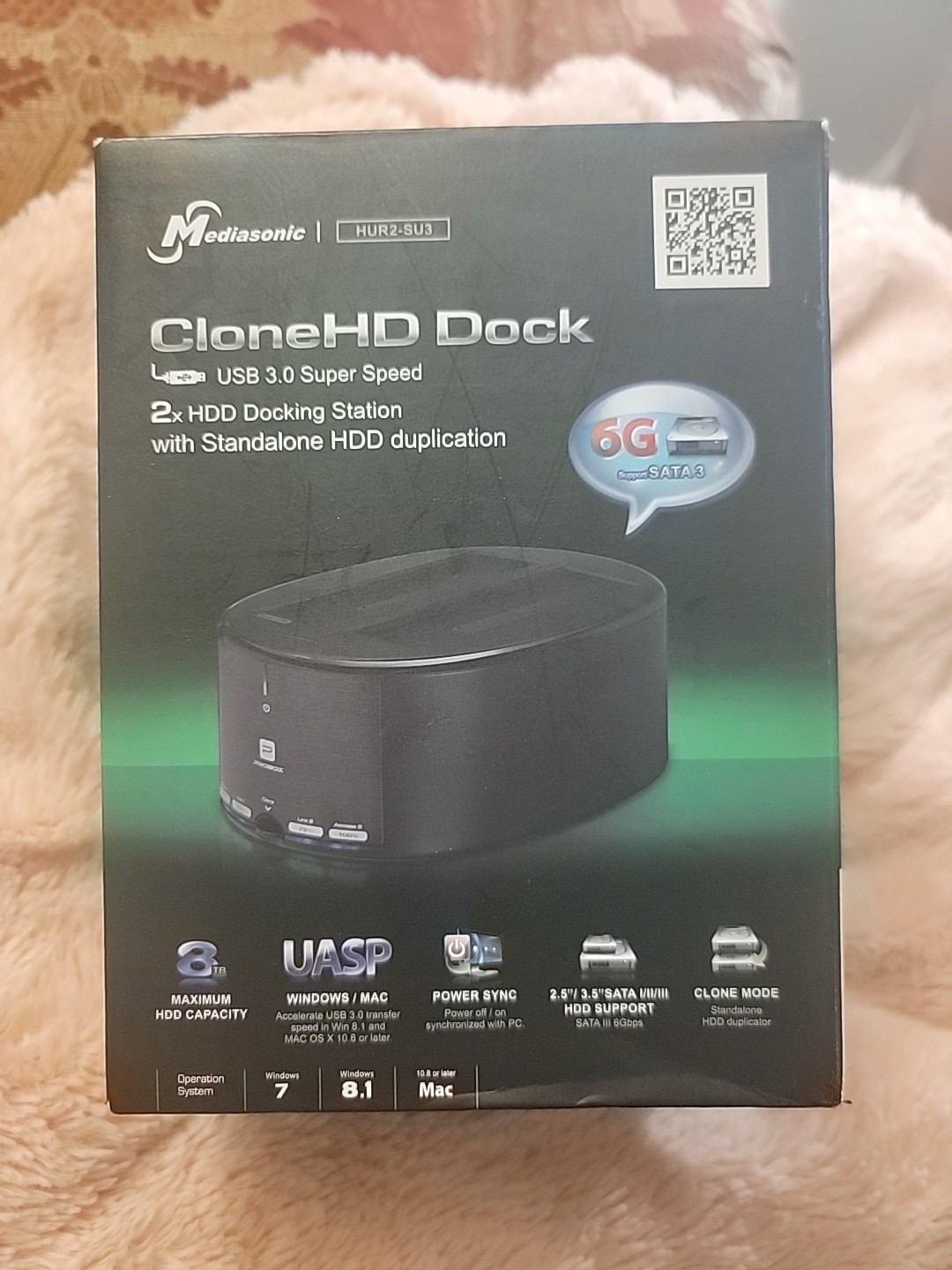 Mediasonic USB 3.0 Super Speed CloneHD Dock HUR2-SU3 Hard Drive SATA HDD NEW.BOX