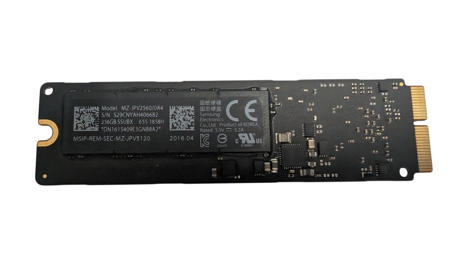 Samsung SSUBX MZ-JPV2560/0A4 655-1858H 256GB PCIe SSD Solid State Drive -