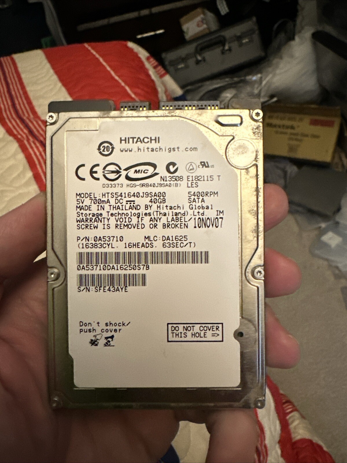 Hitachi Travelstar 5K160 HTS541640J9SA00 40GB Internal 5400RPM 2.5" (0A28840)...