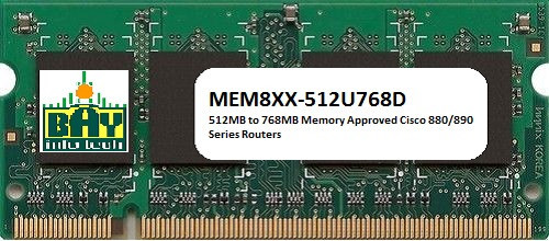 MEM8XX-512U768D 512MB to 768MB Memory Approved Cisco 880/890 Series Routers