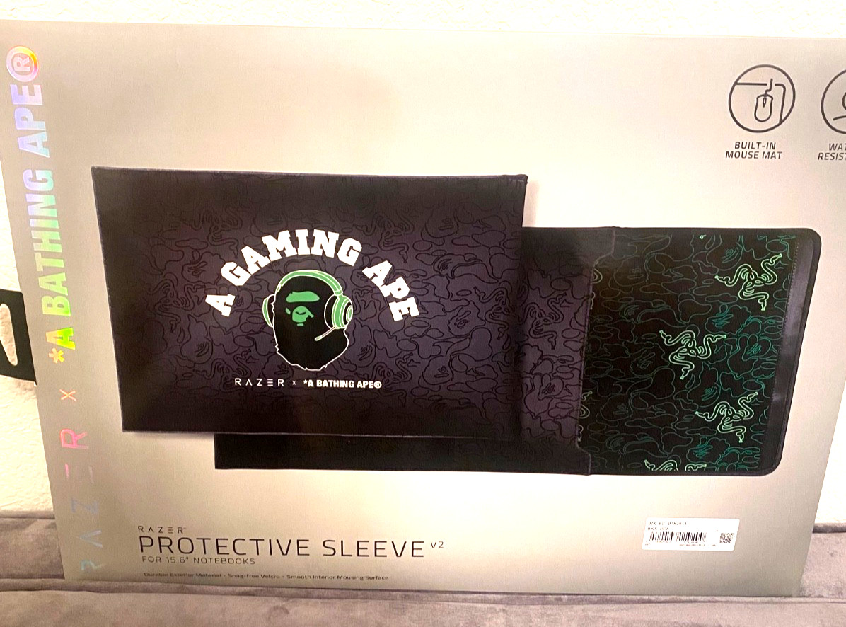 NEW RARE Razer x BAPE Neon Camo 15.6 IN Protective Sleeve 