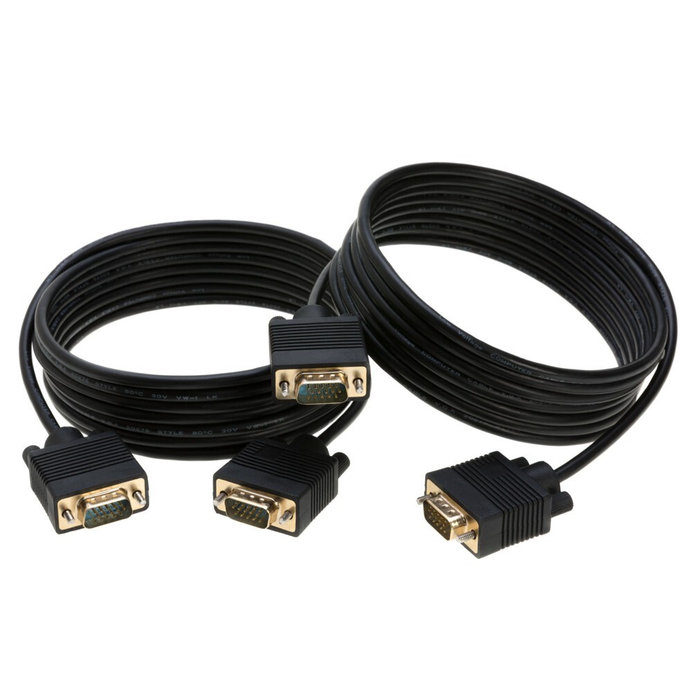 2-Pack- 10FT SVGA M/M 15 Pin Cable HD Display TV Video Projector PC Monitor Cord