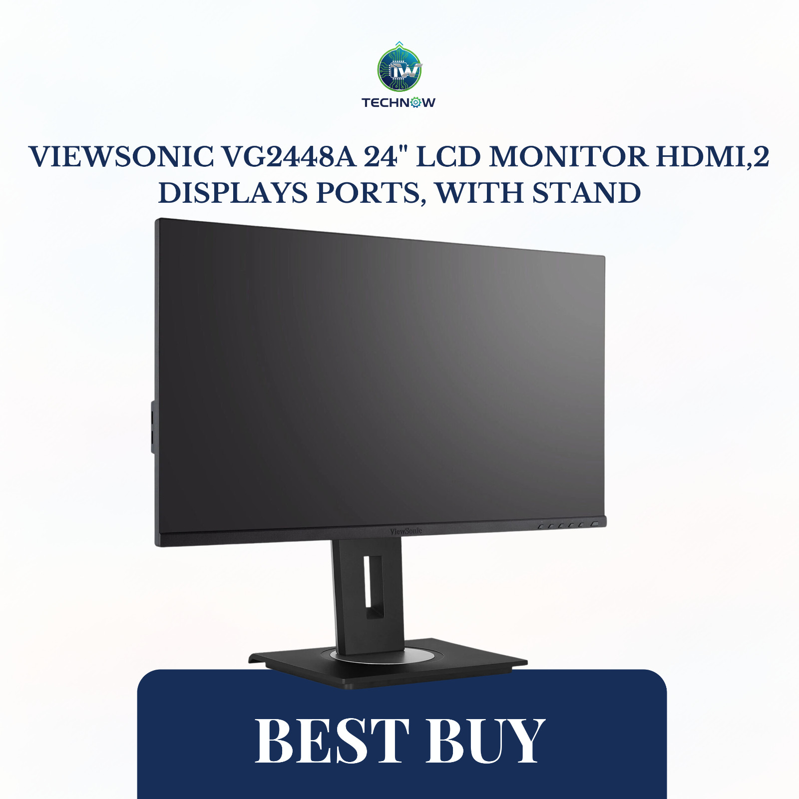 ViewSonic VG2448A 24" LCD Monitor HDMI,2 DISPLAYS PORTS, WITH STAND