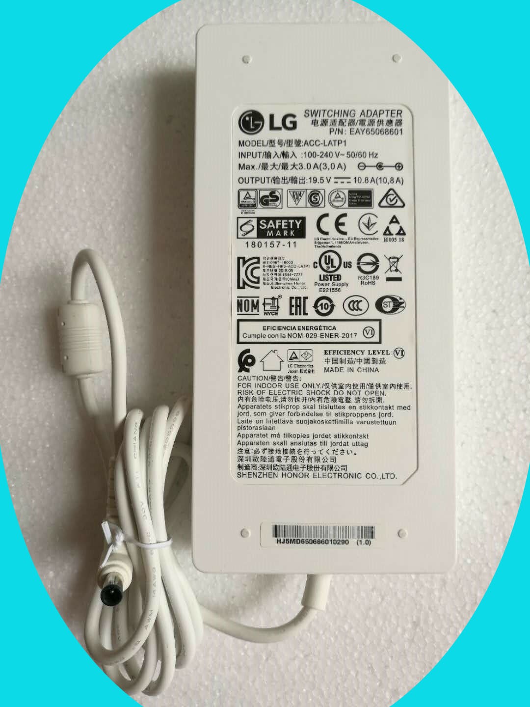 Original 19.5V 10.8A 210W Adapter fit LG HU70LAB ACC-LATP1 4K CineBeam Projector