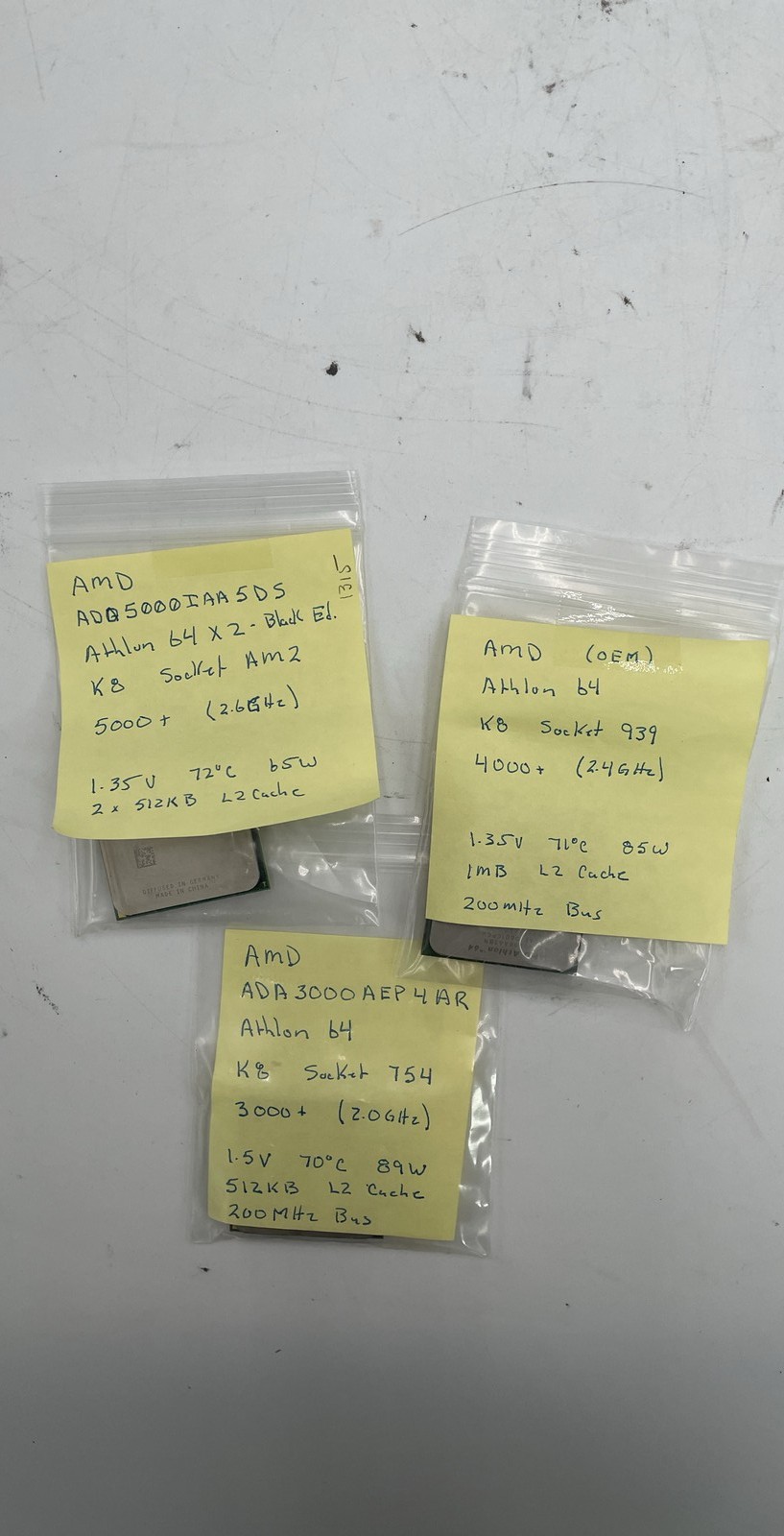 AMD Athlon 64 X2 5000+ Black Edition CPU Socket AM2 ADO5000IAA5DS Lot of 5