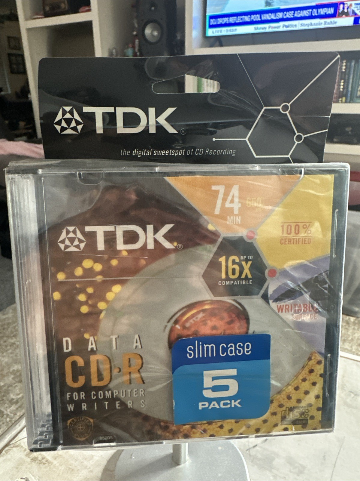 Vintage TDK Data CD-R 74 Min 650MB 5 Pack Slim Case Sealed 16X Computer Writers
