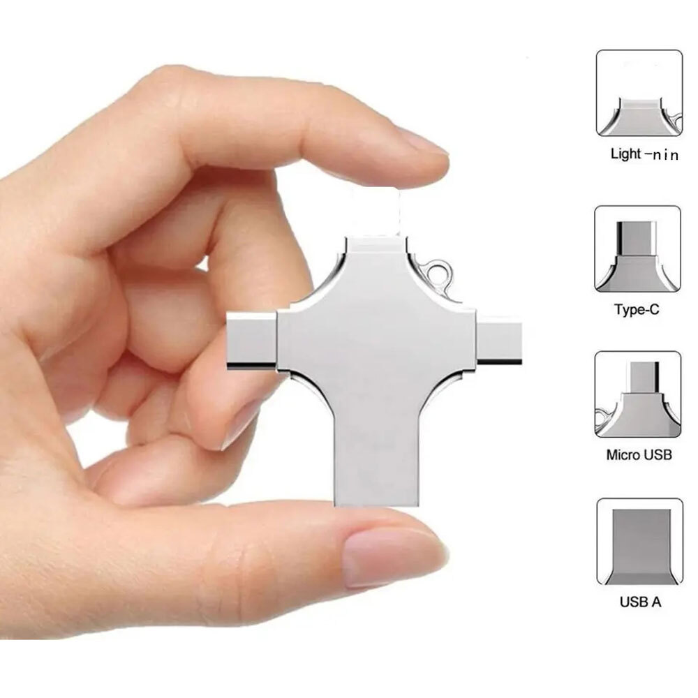 USB OTG 512G/256GB Flash Drive Stick 4 IN 1 Type C for i Phone Android iPad Lot