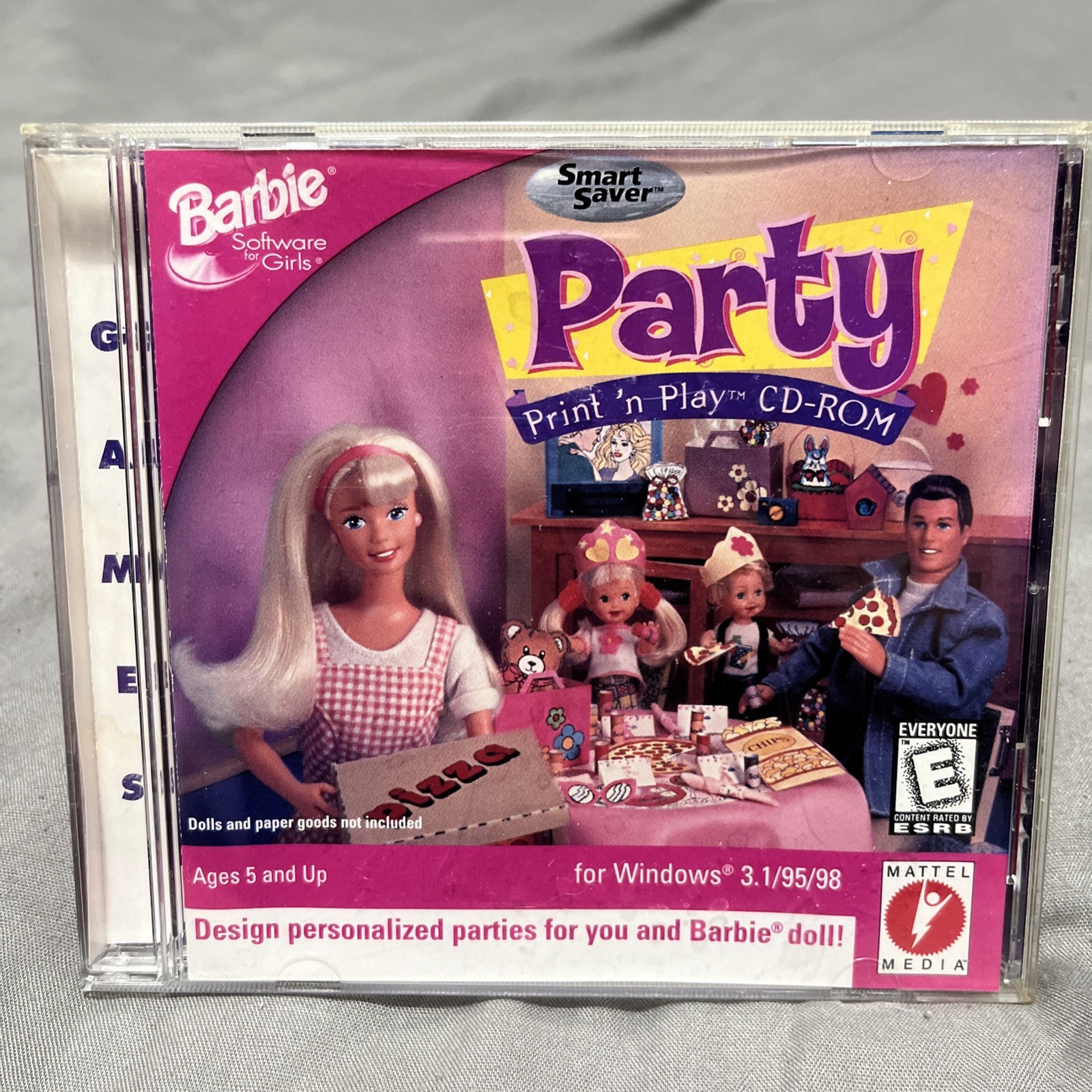 Vintage Mattel 1997 Barbie Party Print 'n Play CD-ROM PC Game