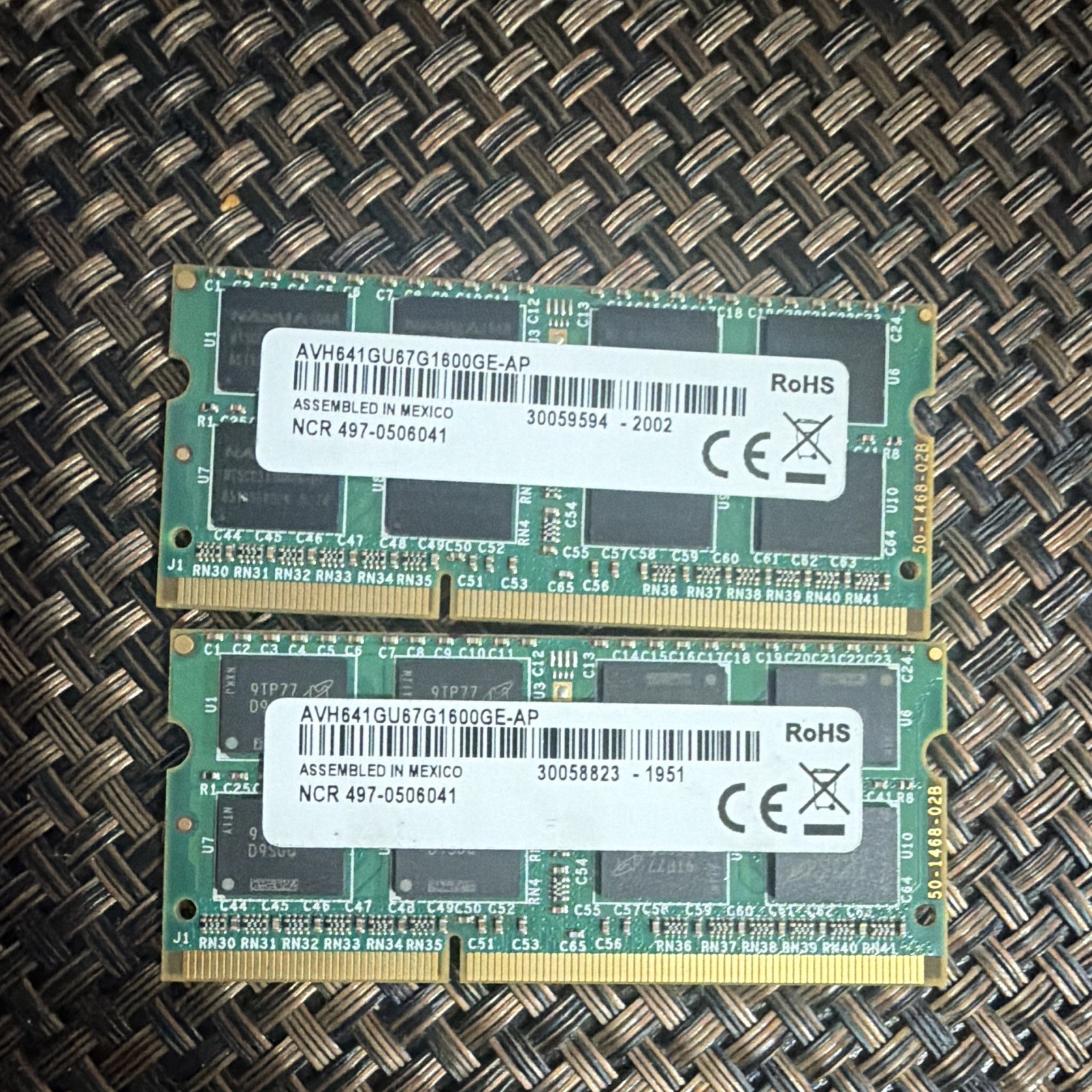 MEMORY MODULE-8GB 1600MHZ DDR3 PN: 497-0506041, 4970506041. Lot of 2.  16gb Kit