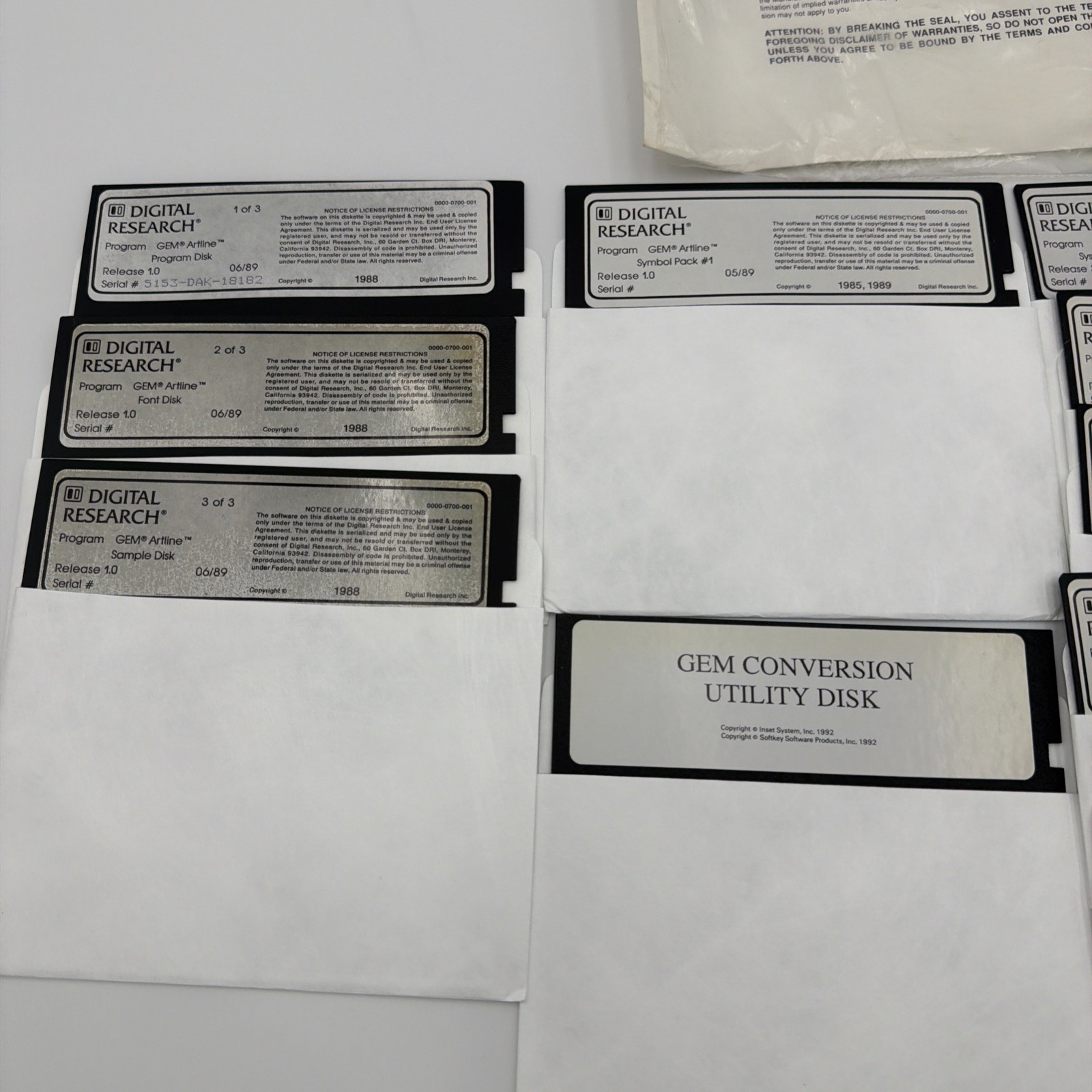Digital Research GEM/3 v3.13 + GEM Artline + Symbol Pack 5.25" MS-DOS Tested