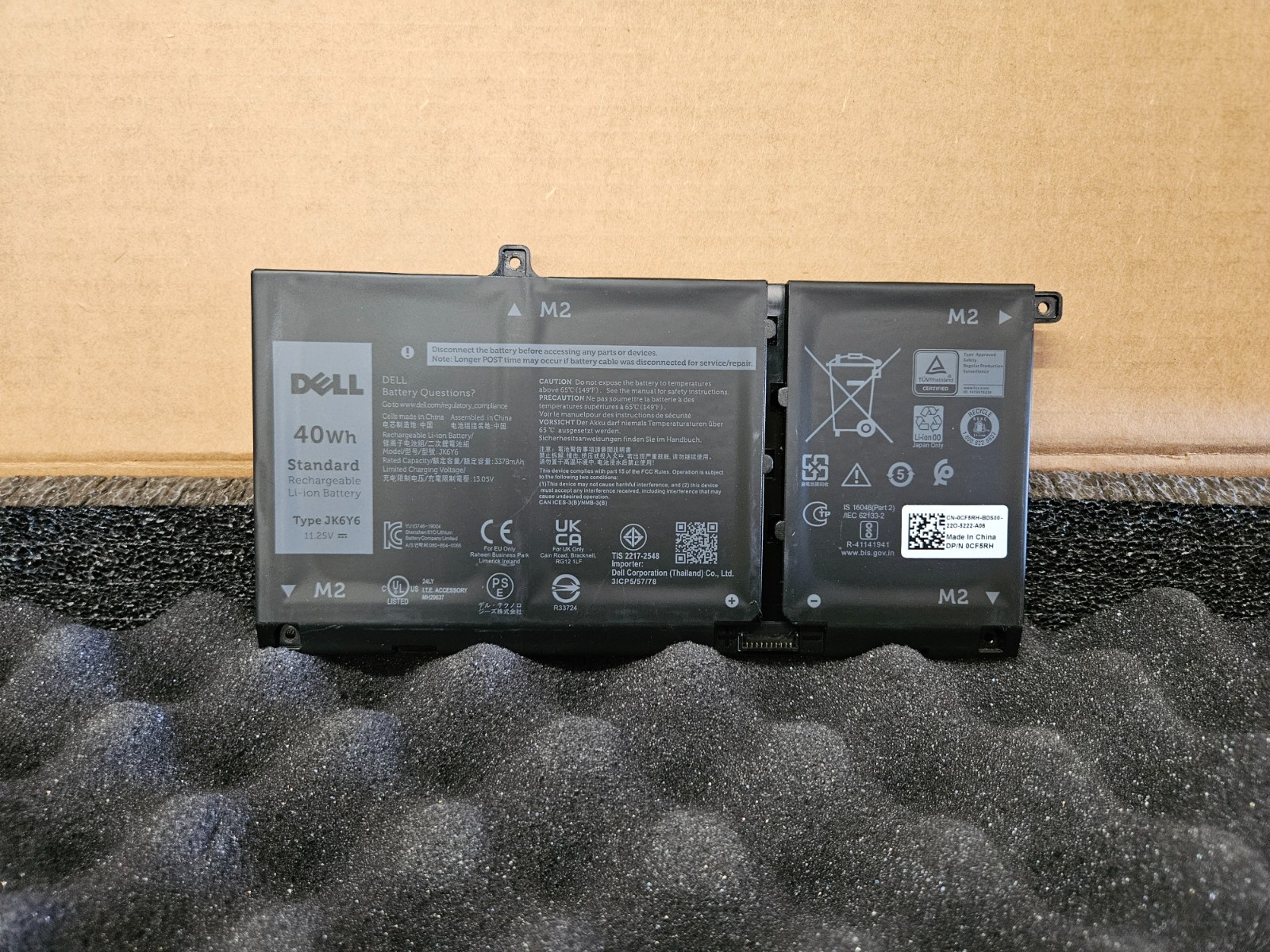 NEW OEM JK6Y6 CF5RH Laptop Battery For Dell Inspiron 14 5406 P126G 11.25V 40Wh