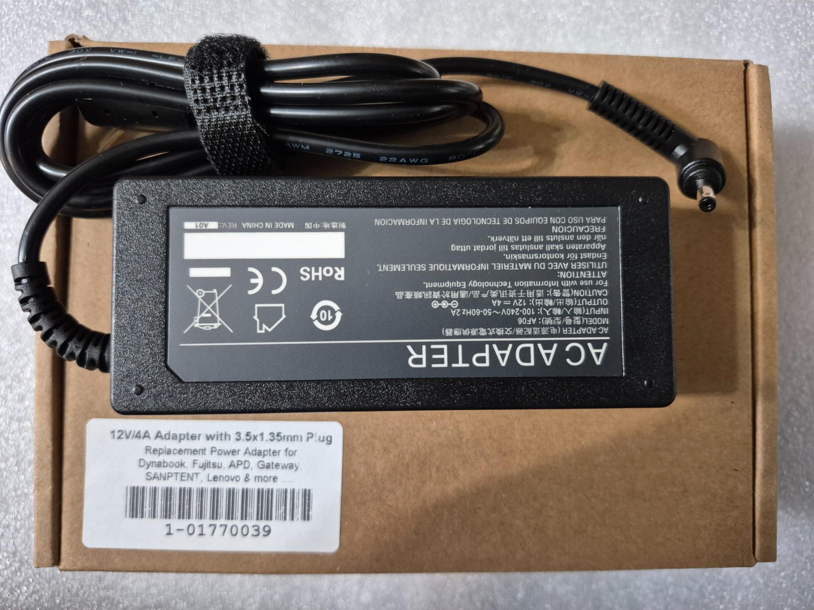 12V/4A with 3.5×1.35mm Plug AC Adapter for WKY688-1203000-45D, KWY40W-1203000