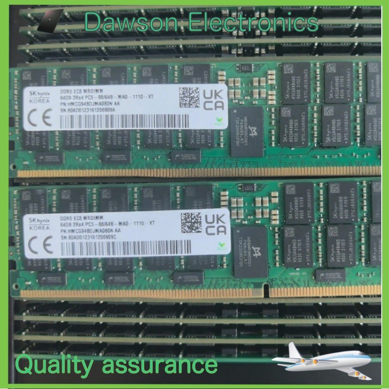 ECC SK Hynix 64G 6400MHz DDR5 ECC RAM RDIMM 2Rx4 PC5-88/64B-MA0-1110