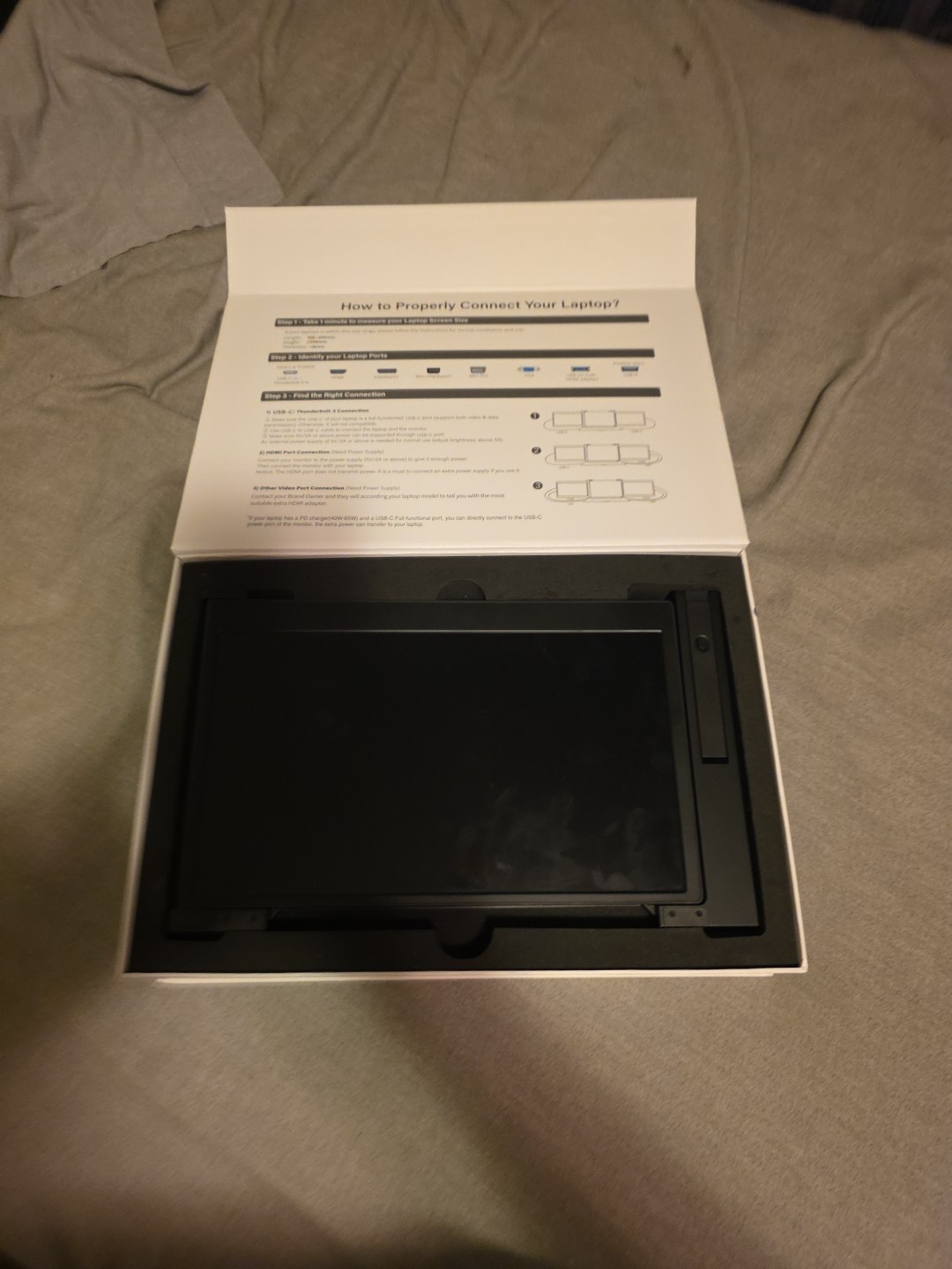 NEW Limink S19 14" Portable Tri-Screen Laptop Monitor w/Cables.