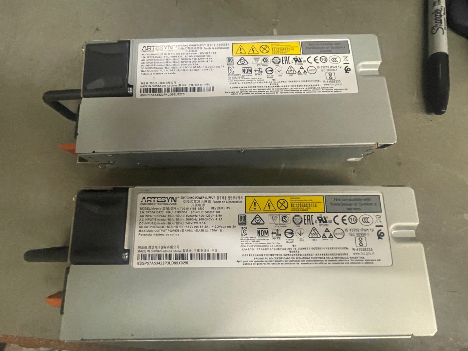 01PF536 LENOVO 750W POWER SUPPLY