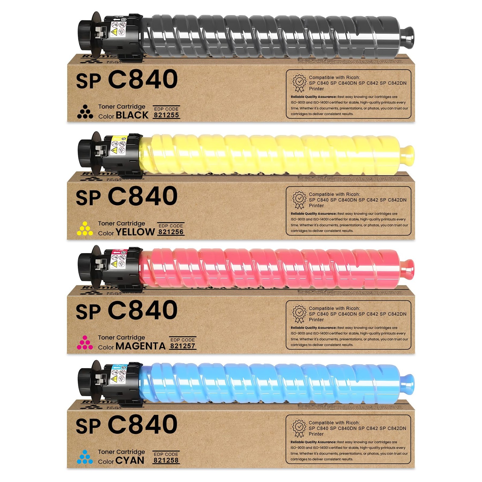 RumbaRex SP C840dn Toner Cartridge High Yield, Black Cyan Magenta Yellow