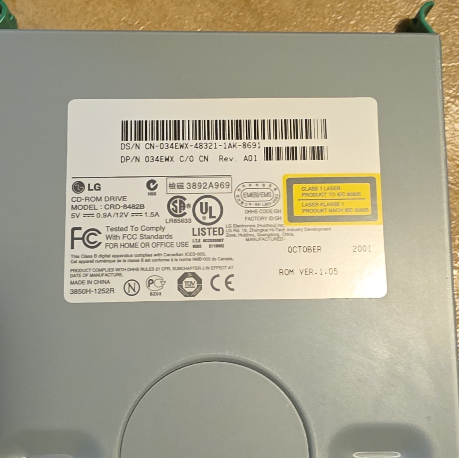 LG CRD-8482B 5.25in Internal CD-ROM Drive PATA/IDE Black/Gray PC
